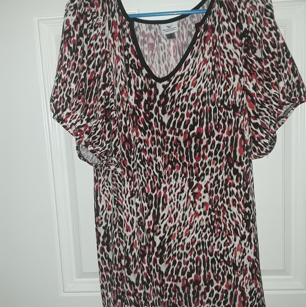 Worthington Animal Print Top 2x